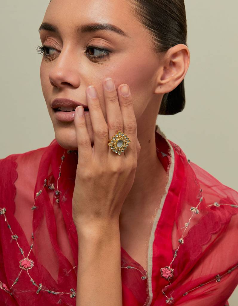 22Kt Gold Plated Shafaq Ring : KV_Shafaq_Ring