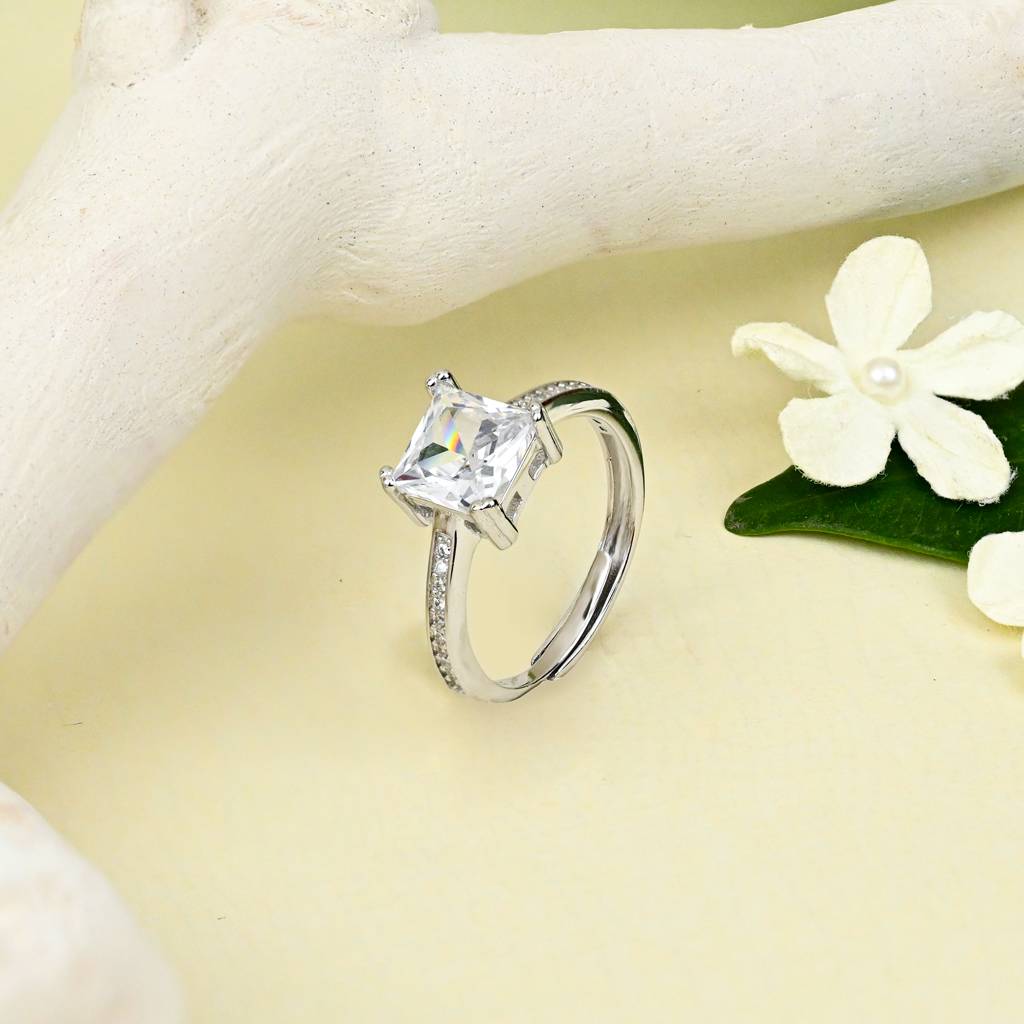 Radiant Trio Ring In Silver Color : KZLR1356