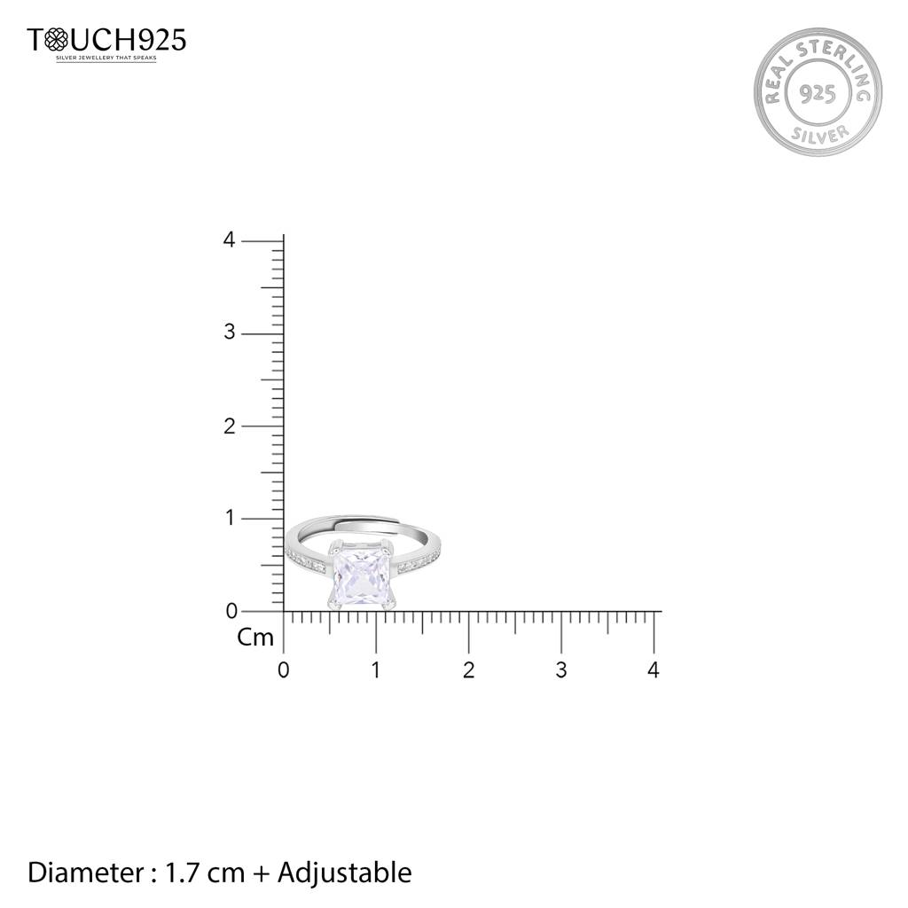 Radiant Trio Ring In Silver Color : KZLR1356