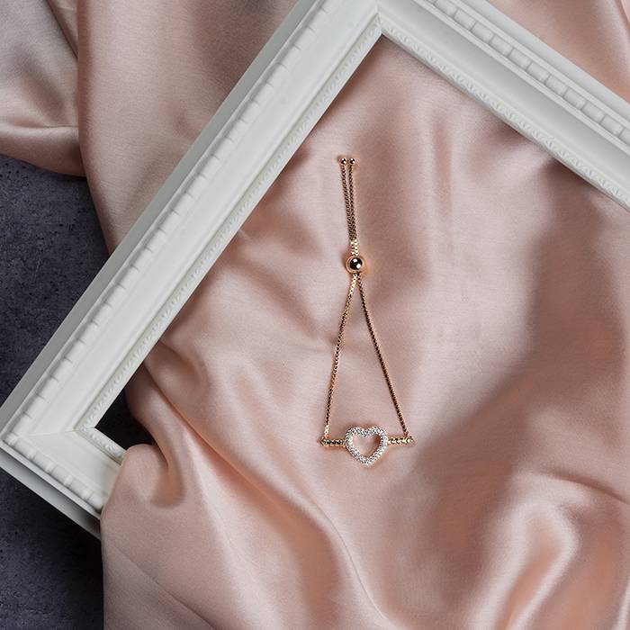Twisted Silver Rose Gold Charm Bracelet : LB157