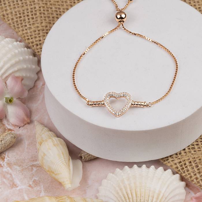 Twisted Silver Rose Gold Charm Bracelet : LB157