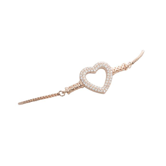 Twisted Silver Rose Gold Charm Bracelet : LB157