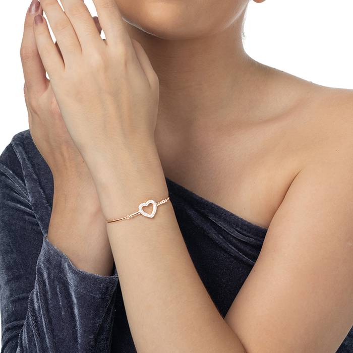 Twisted Silver Rose Gold Charm Bracelet : LB157