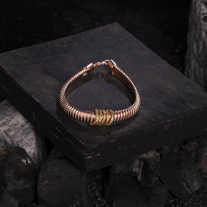 Twisted Rose Gold Charm Bracelet : LB128