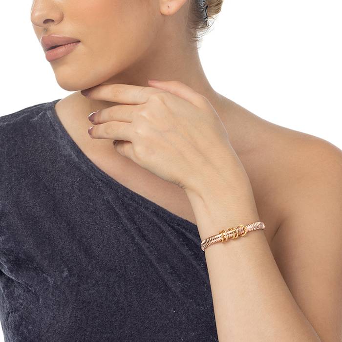 Twisted Rose Gold Charm Bracelet : LB128