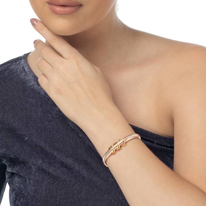 Twisted Rose Gold Charm Bracelet : LB128