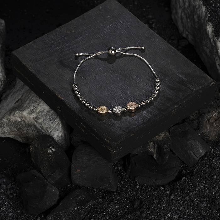 Beaded Multicolour Cz Silver Bracelet : LB187