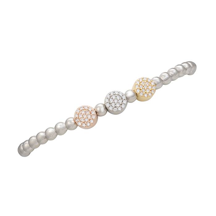 Beaded Multicolour Cz Silver Bracelet : LB187