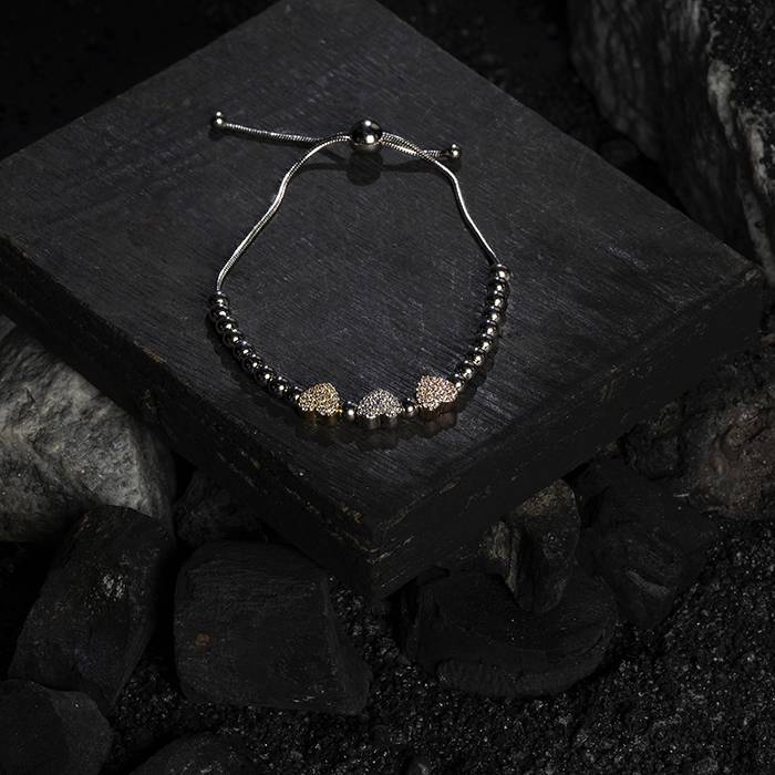 Beaded Charm Silver Bracelet : LB193
