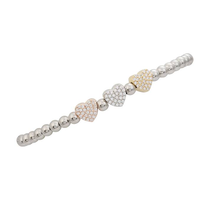 Beaded Charm Silver Bracelet : LB193
