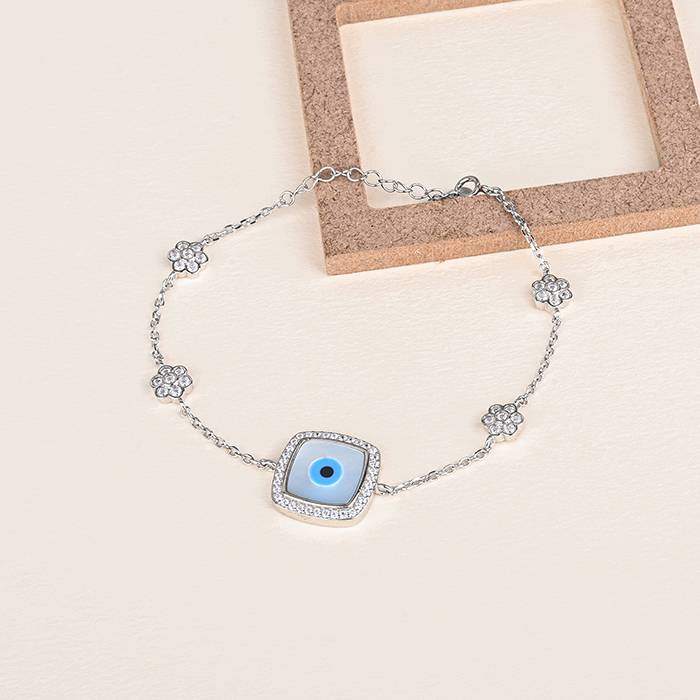 Huron Evil Eye Silver Bracelet