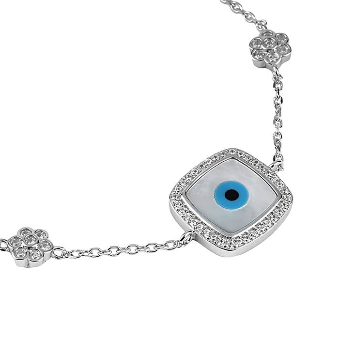 Huron Evil Eye Silver Bracelet