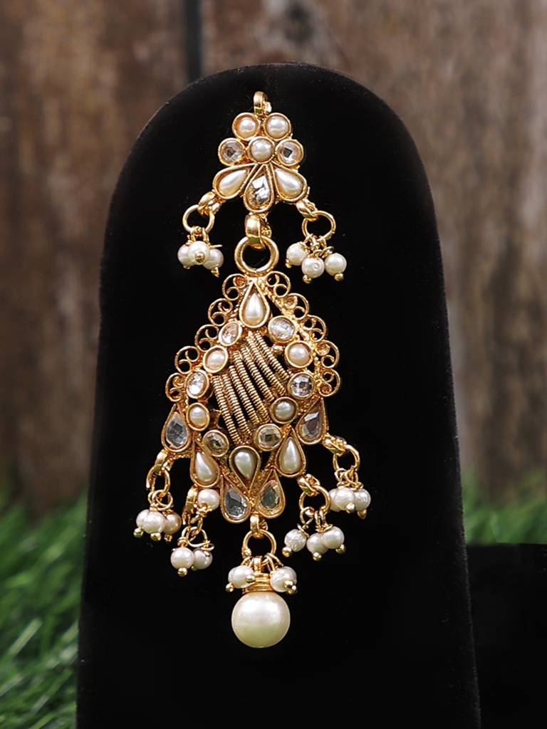 Designer Metal Dangle Earrings | Indian Fashion Jewelry : LDA949