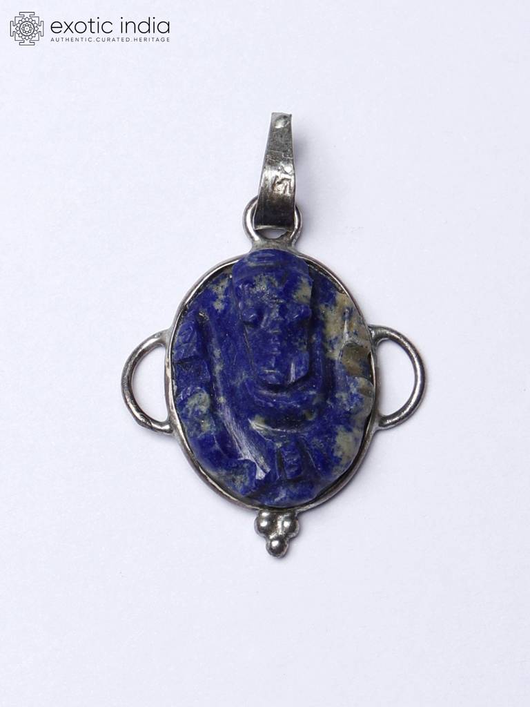 Lord Ganesha Pendant With Lapis Lazuli Gemstone & Sterling Silver : LDD101