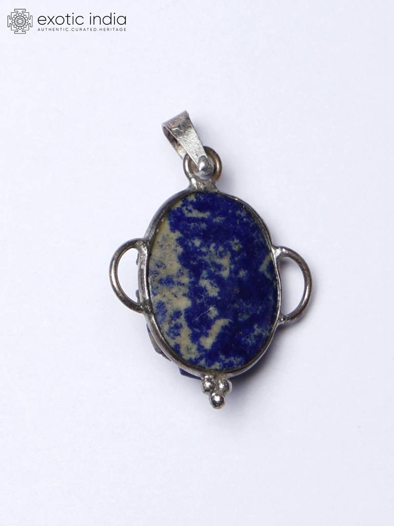 Lord Ganesha Pendant With Lapis Lazuli Gemstone & Sterling Silver : LDD101