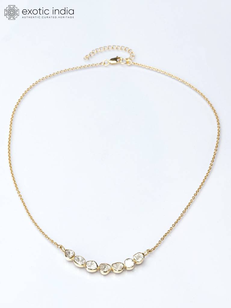 Polki Diamond Sterling Silver Necklace : LDD472