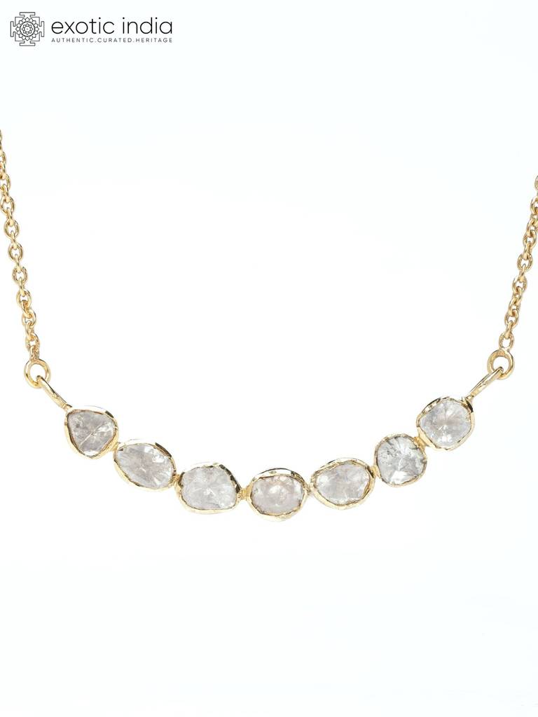 Polki Diamond Sterling Silver Necklace : LDD472