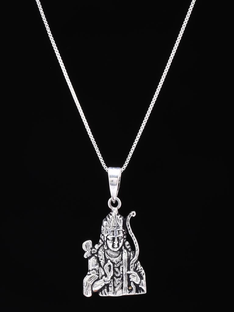 925 Sterling Silver Lord Ram Bust Pendant : LDD510