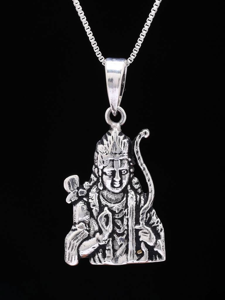 925 Sterling Silver Lord Ram Bust Pendant : LDD510