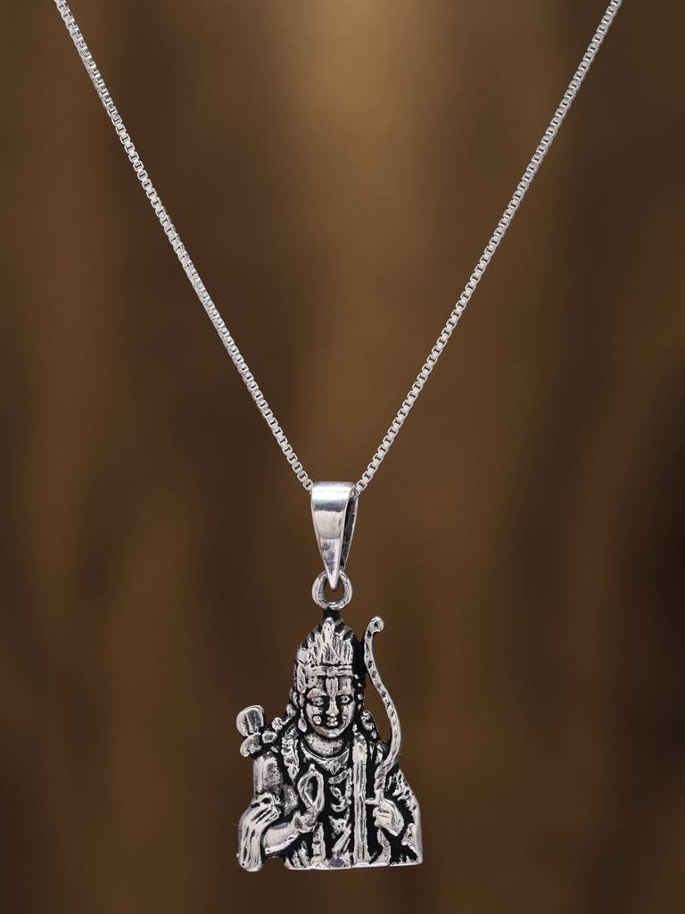 925 Sterling Silver Lord Ram Bust Pendant : LDD510