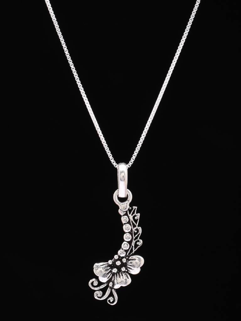 Designer Half Flower 925 Sterling Silver Pendant : LDD526