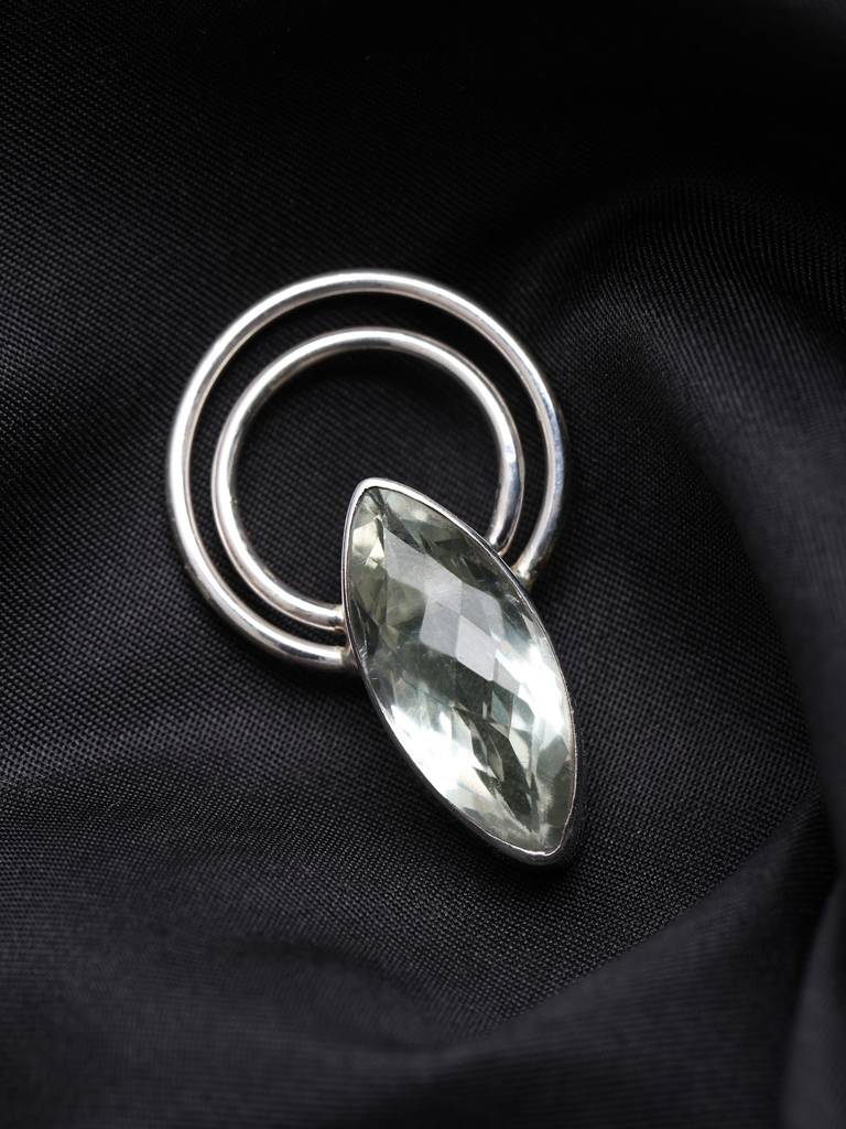 Marquise Shaped Green Amethyst Pendant Fine Jewelry For Women 925 Sterling Silver : LDD544