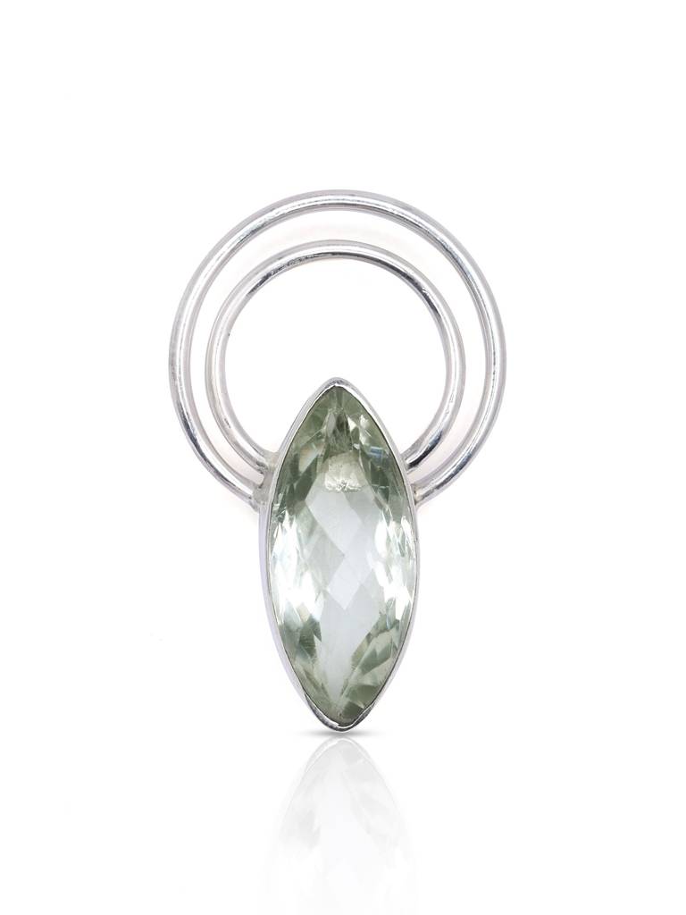 Marquise Shaped Green Amethyst Pendant Fine Jewelry For Women 925 Sterling Silver : LDD544