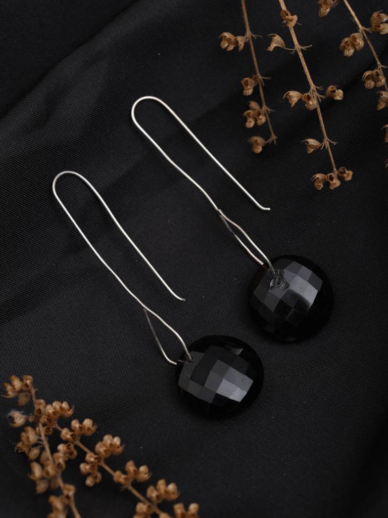 Long Hook Dangle Earrings With Faceted Smoky Quartz Fine Jewelry For Women 925 Sterling Silver : LDD553