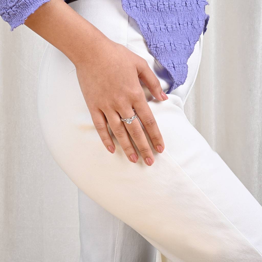 Silver Spark Stone Ring In Silver Color : LFLR1459