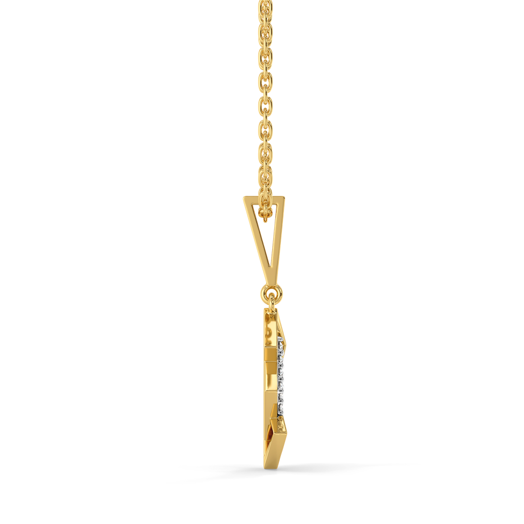 Mini Squares - Pure Gold Lab Diamond Pendant : LGPD0093