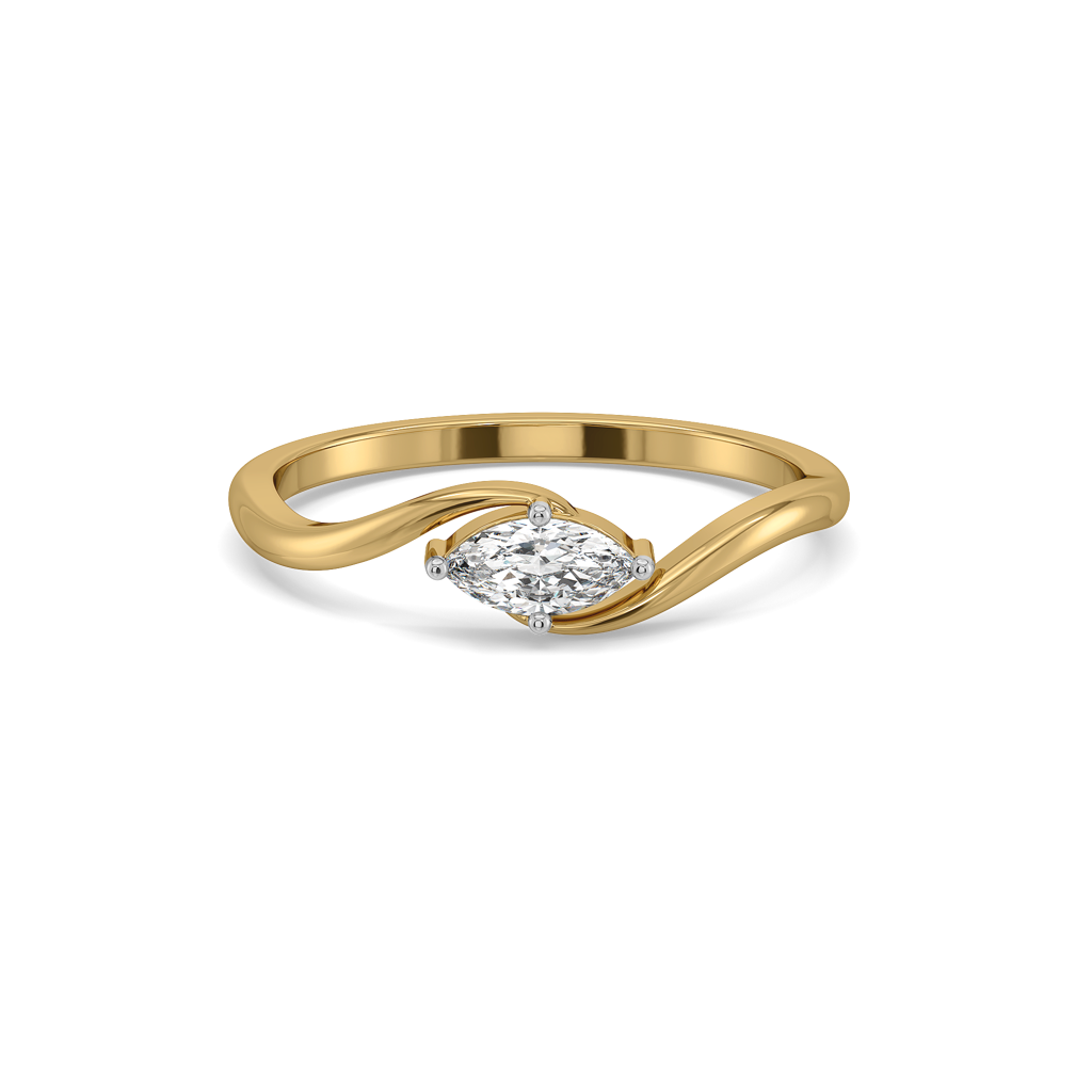 Astra Marquise Solitaire Pure Gold Lab Diamond Ring Astra