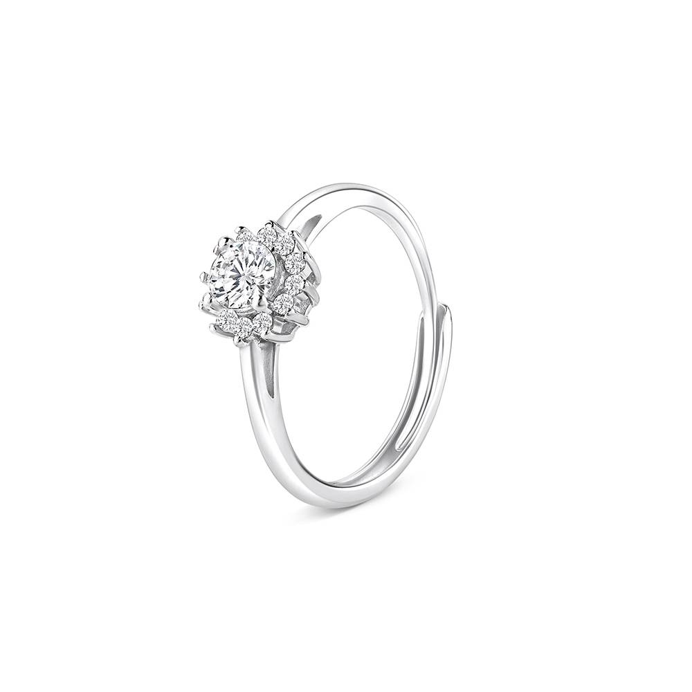 Floral Halo Cz Ring : LJLR1518