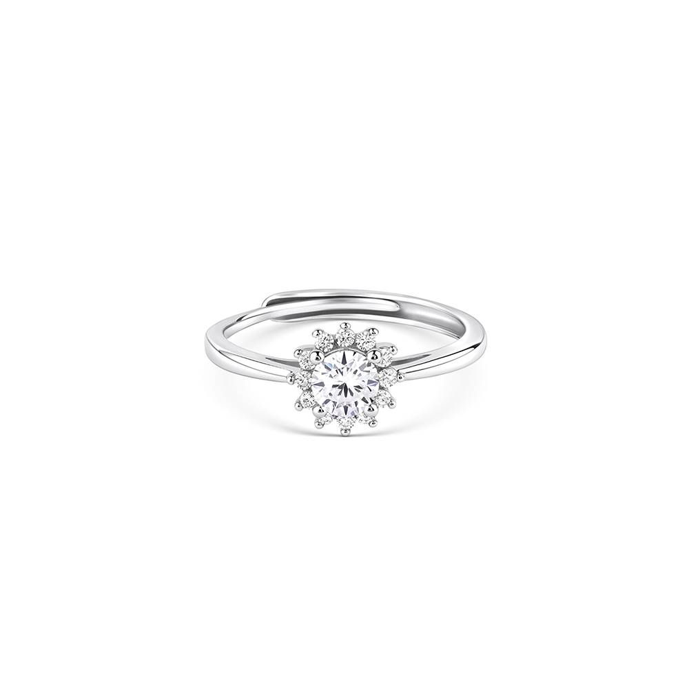 Floral Halo Cz Ring : LJLR1518