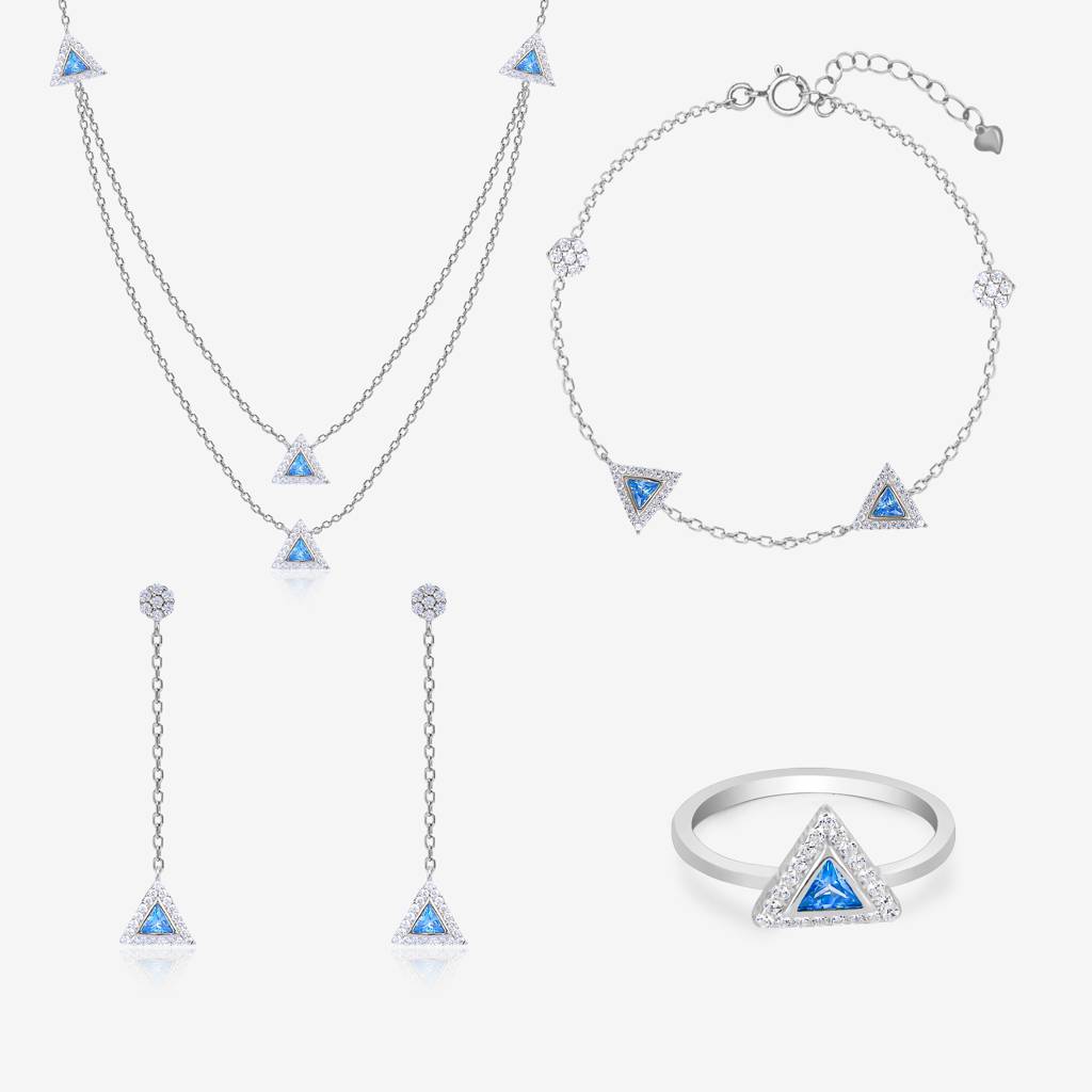 Radiance Triangular Jewellery Set : LJS33