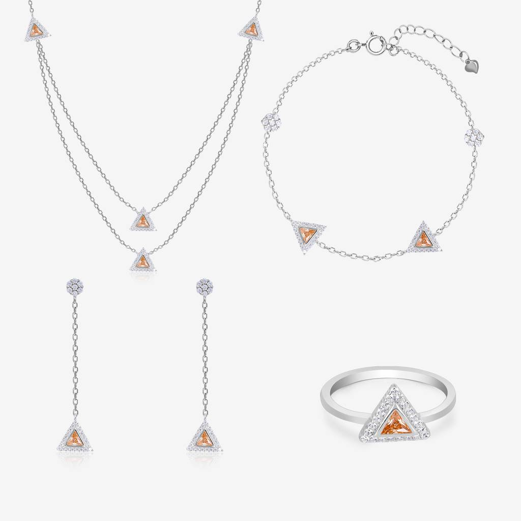 Radiance Triangular Jewellery Set : LJS39