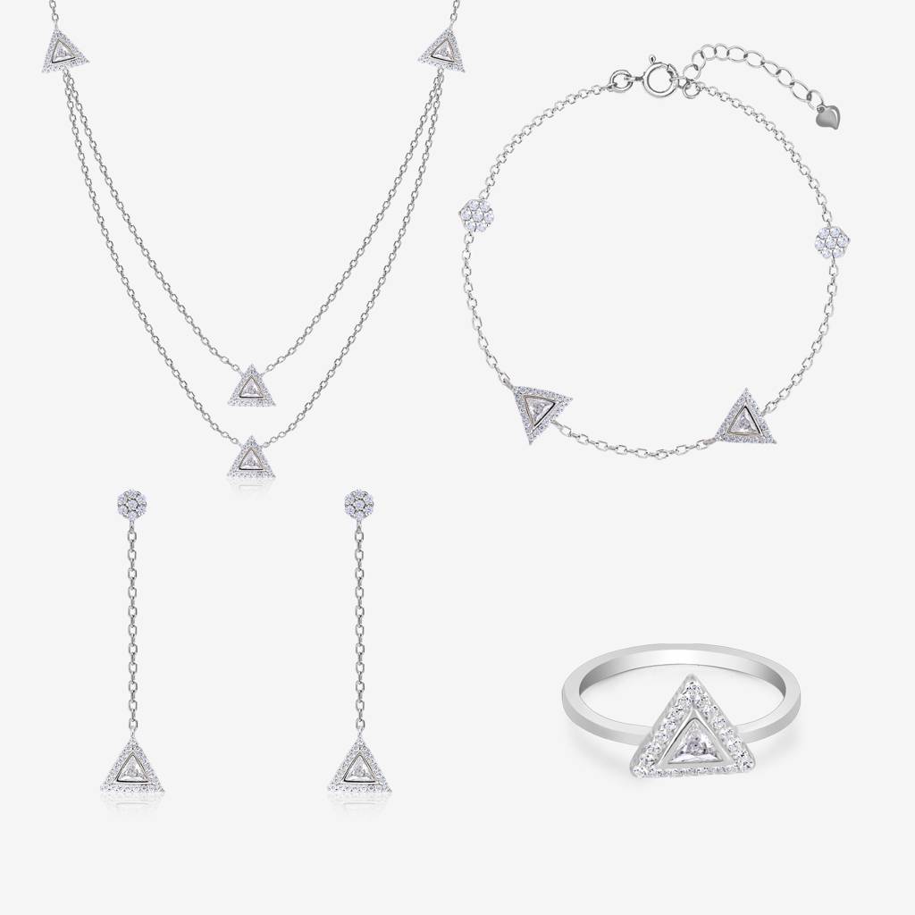 Radiance Triangular Jewellery Set : LJS42