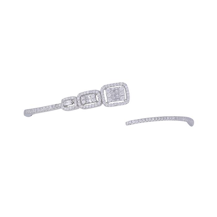 Silver Contemporary Adjustable Cz Kada : LK14