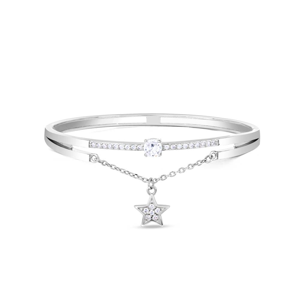 Single Star Charm Silver Kada : LK8