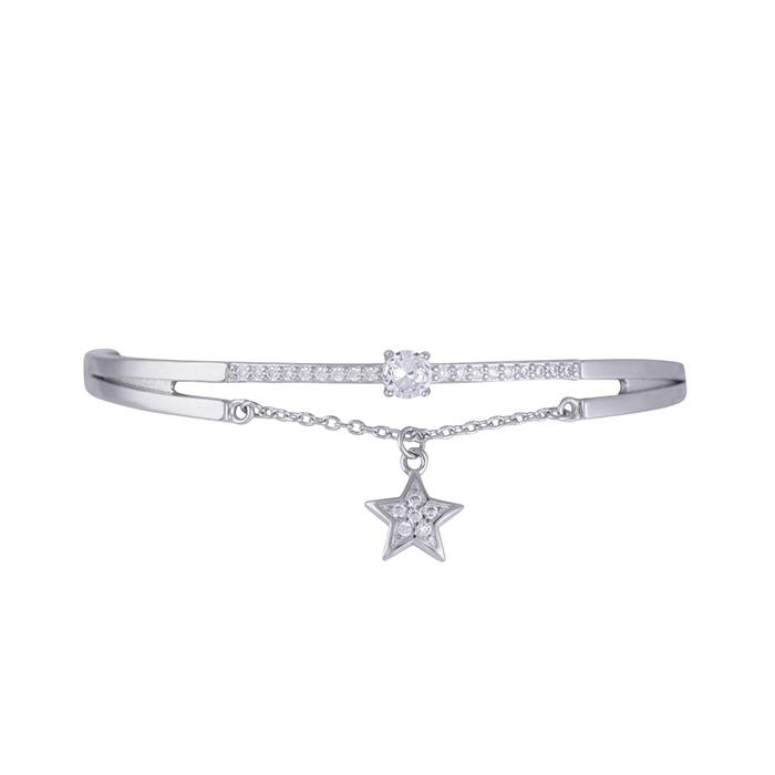 Single Star Charm Silver Kada : LK8