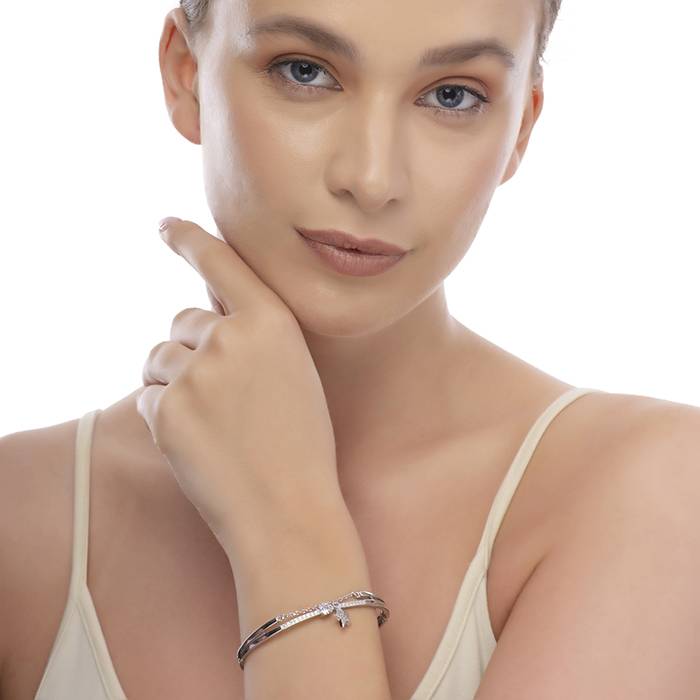 Single Star Charm Silver Kada : LK8