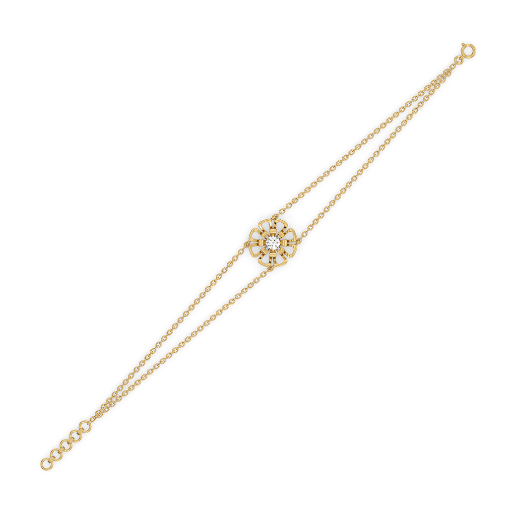 Golden Edge - Lab Diamond Solitaire Bracelet : LLBR0129