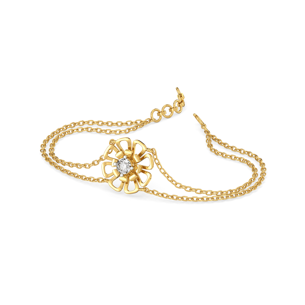 Golden Edge - Lab Diamond Solitaire Bracelet : LLBR0129