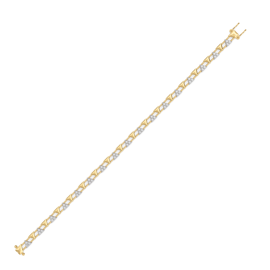 Edgy Elegance - Lab Diamond Tennis Bracelet : LLBR0132