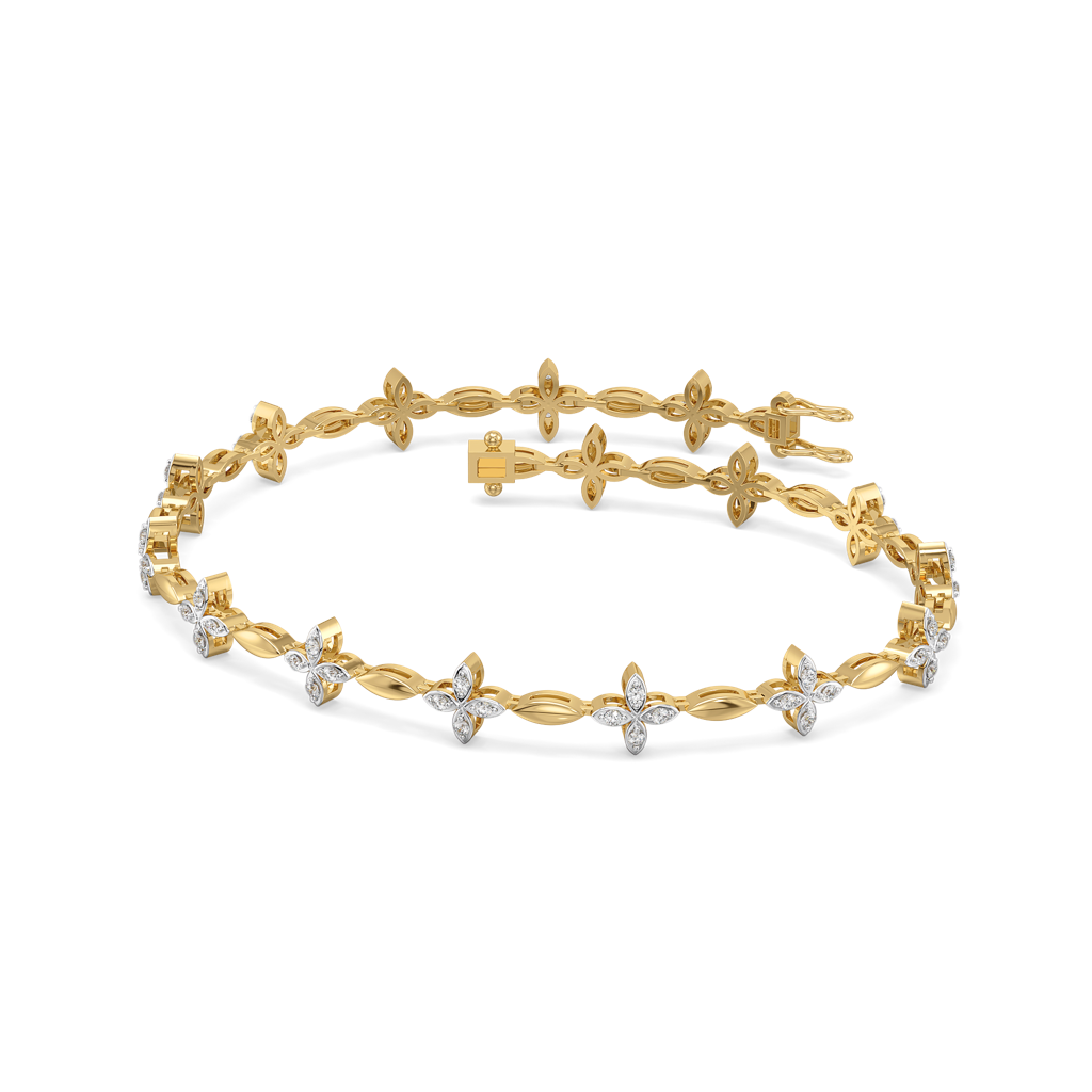 Golden Spring - Lab Diamond Tennis Bracelet : LLBR0134