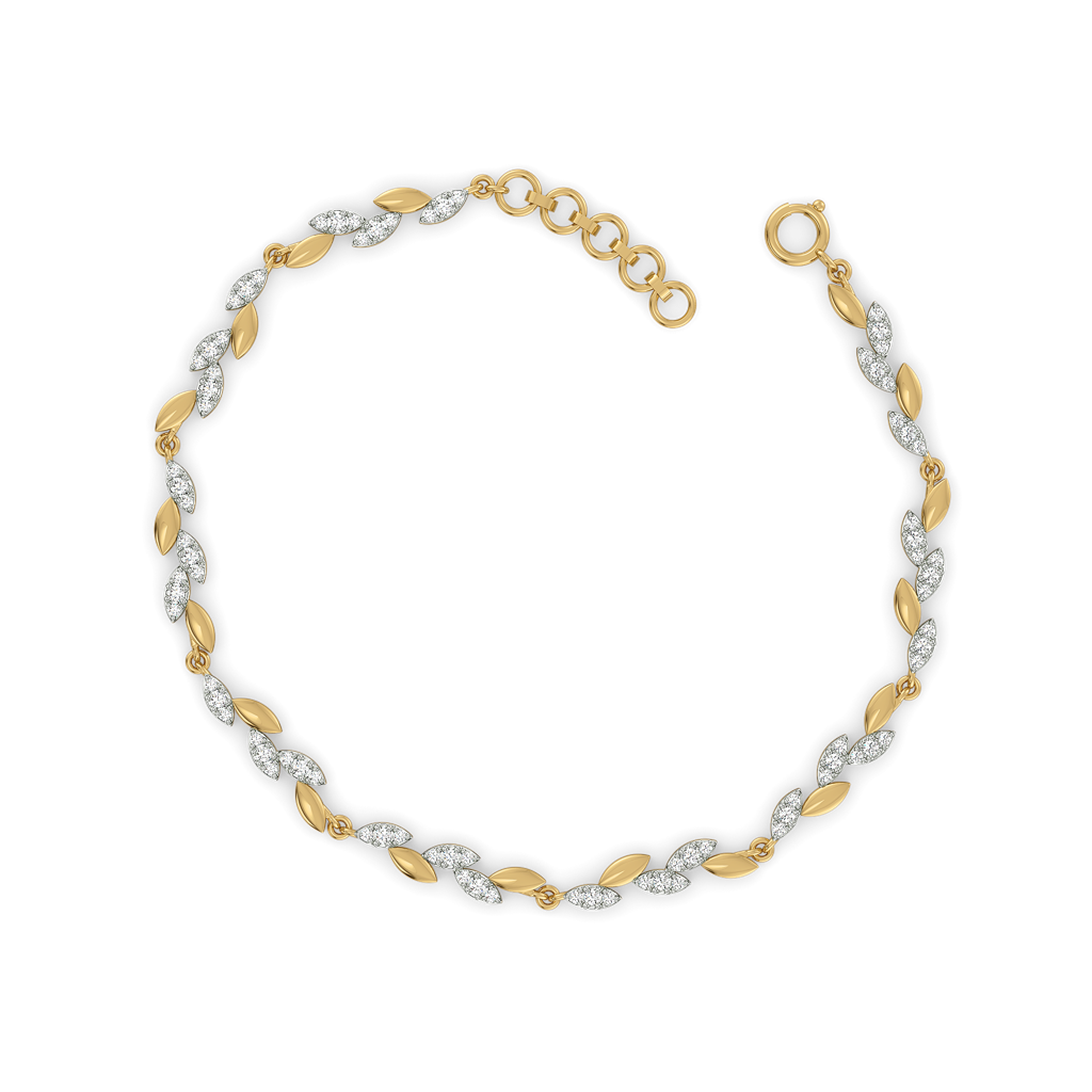 Whispering Leaf - Lab Diamond Tennis Bracelet : LLBR0136