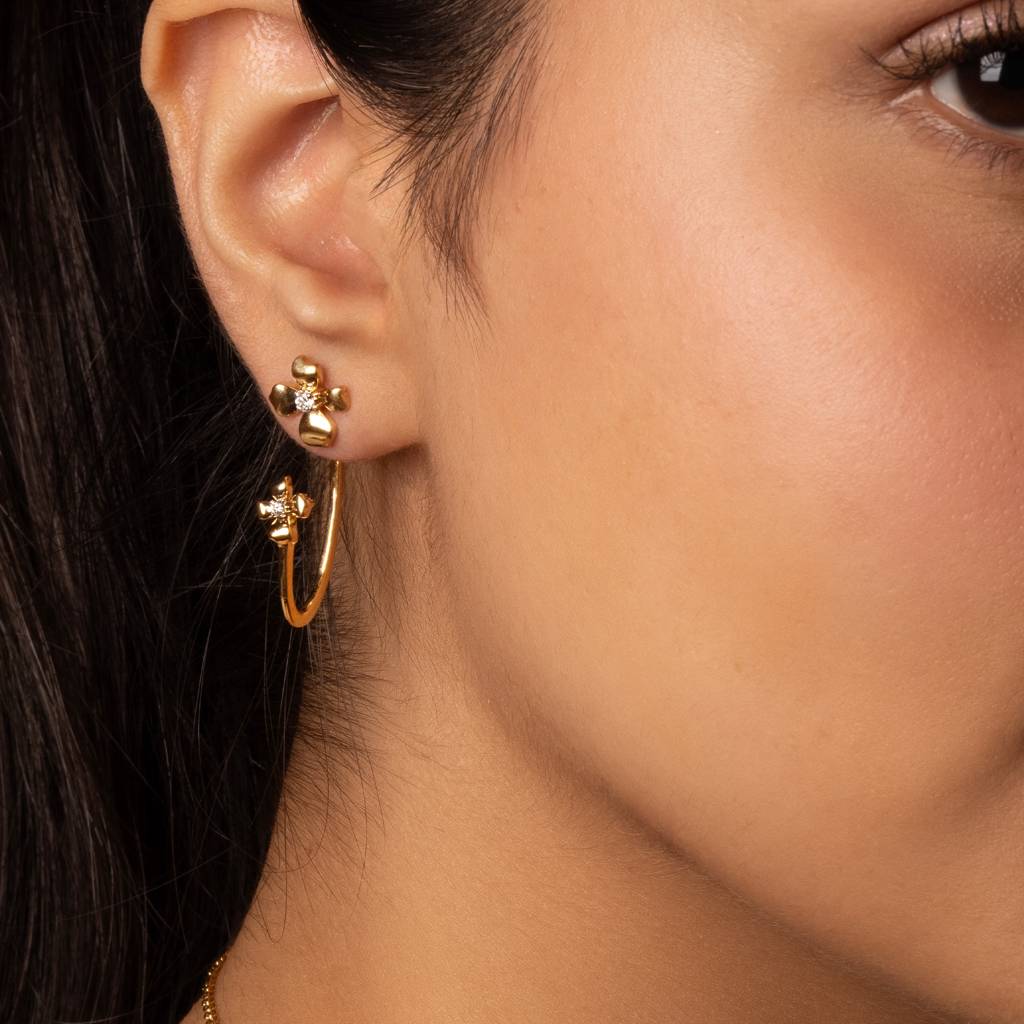 Blossom - Lab Diamond Hoop Earrings : LLER0103