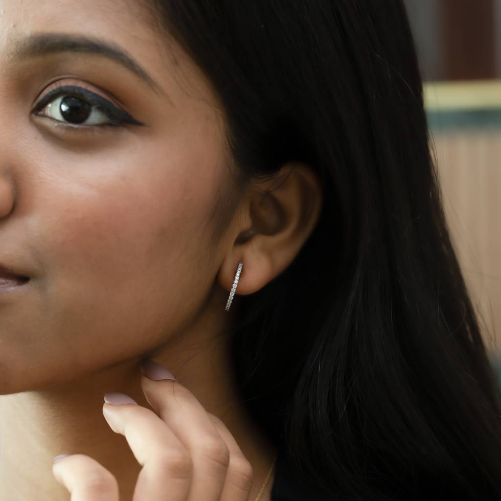 Classic Diamond Hoops - Lab Diamond Earrings : LLER0149