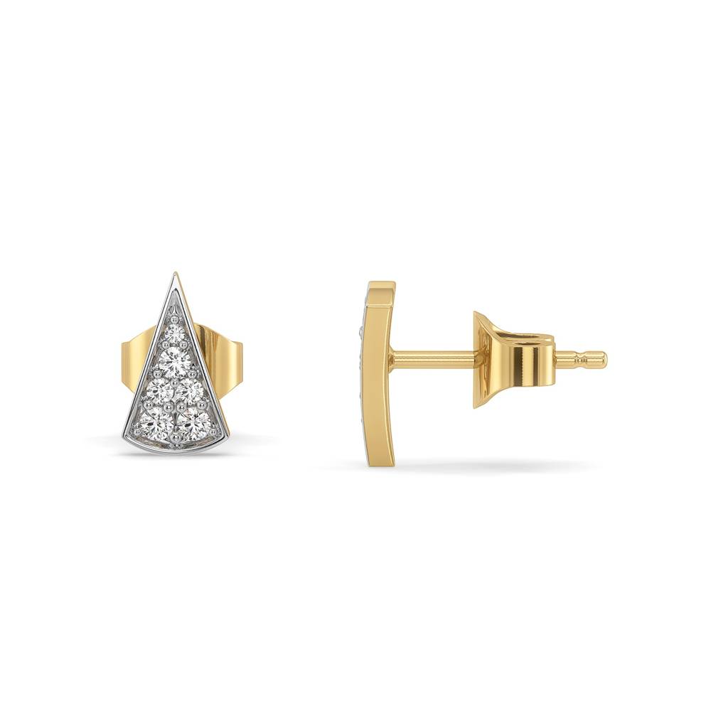 0.18Ct Lab Grown Diamond Earring In 18Kt Gold Vermeil : LLER0166