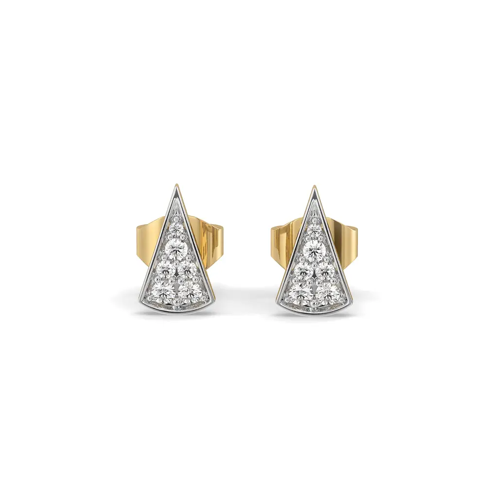 0.18Ct Lab Grown Diamond Earring In 18Kt Gold Vermeil : LLER0166