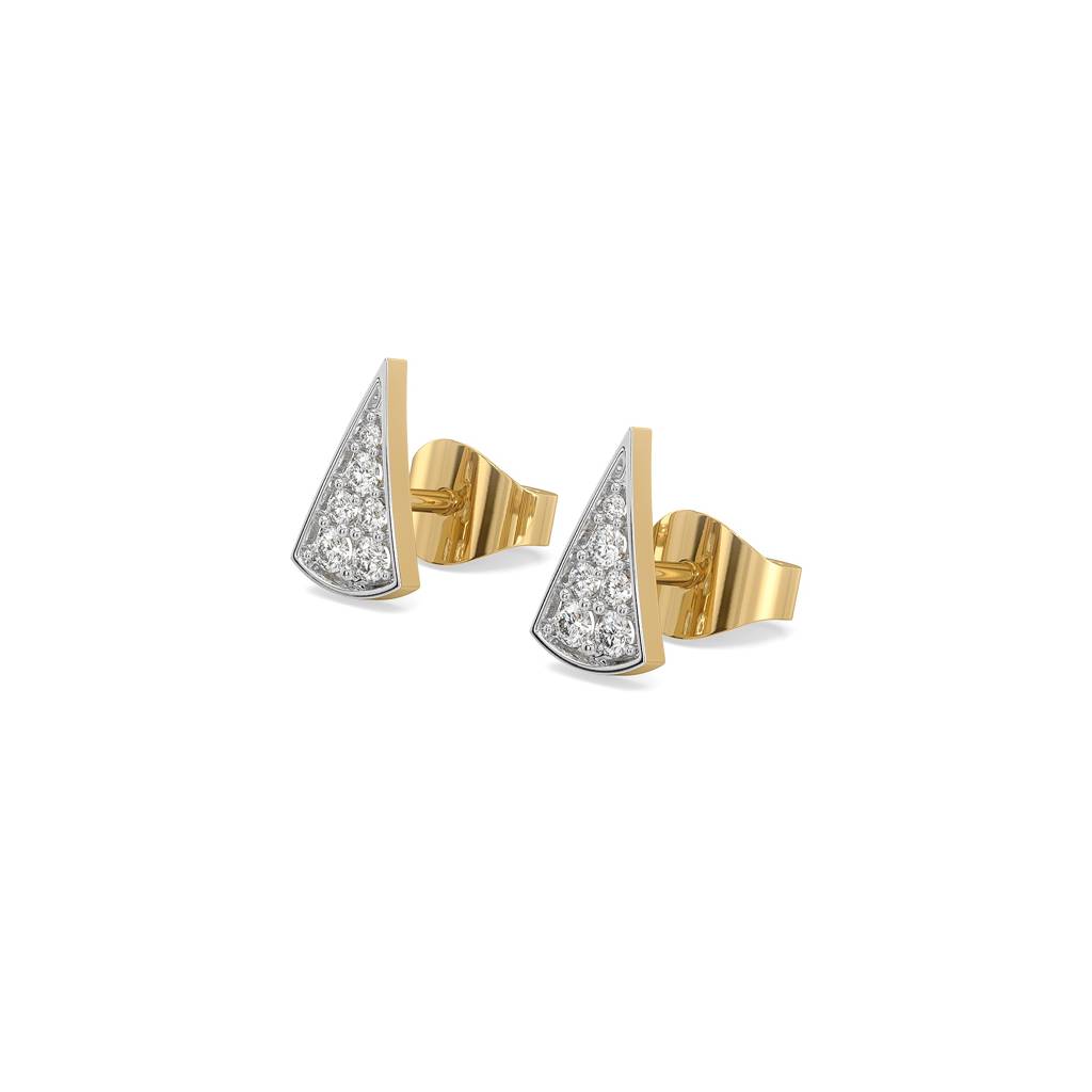 0.18Ct Lab Grown Diamond Earring In 18Kt Gold Vermeil : LLER0166